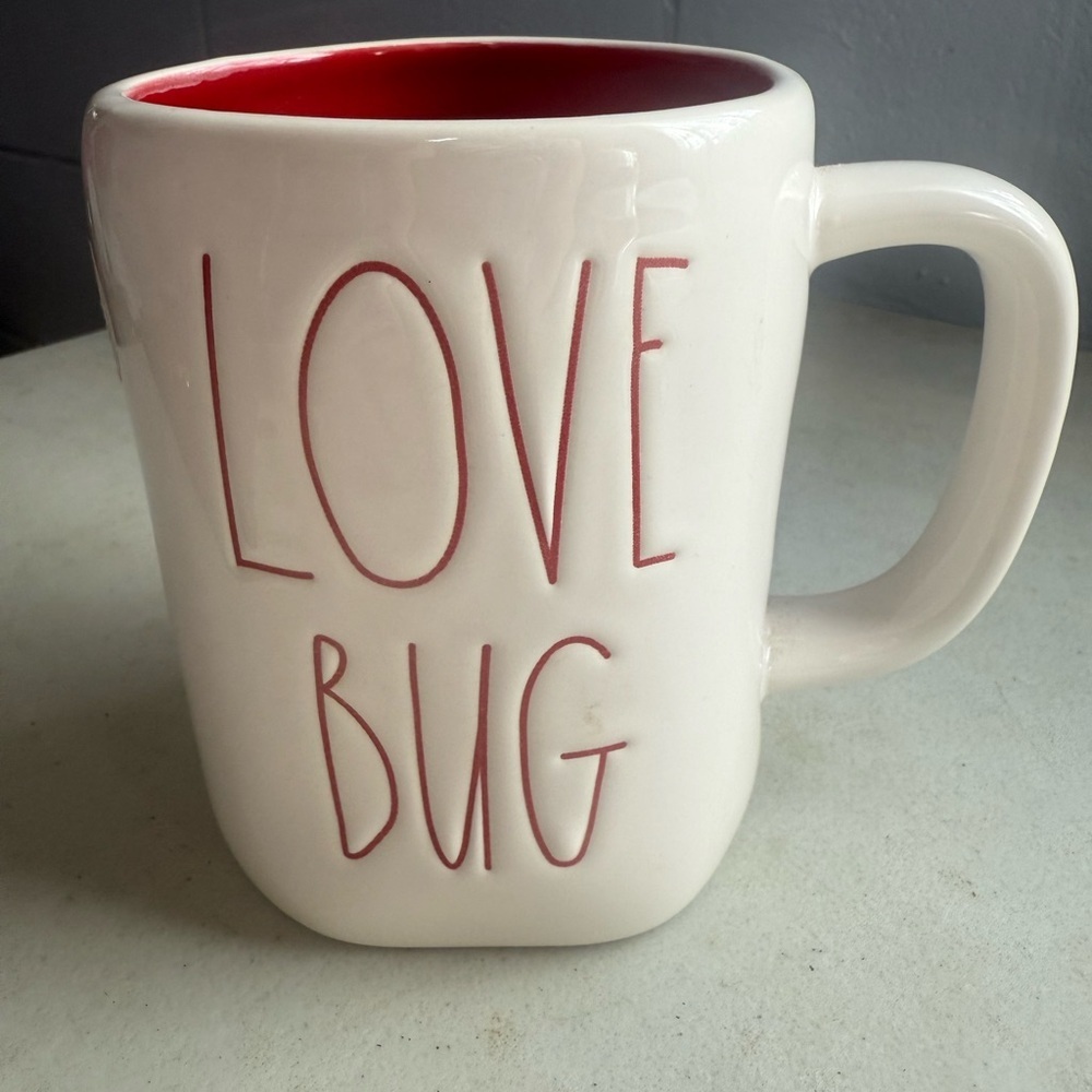 Rae Dunn White and Red “Love Bug” Mug
